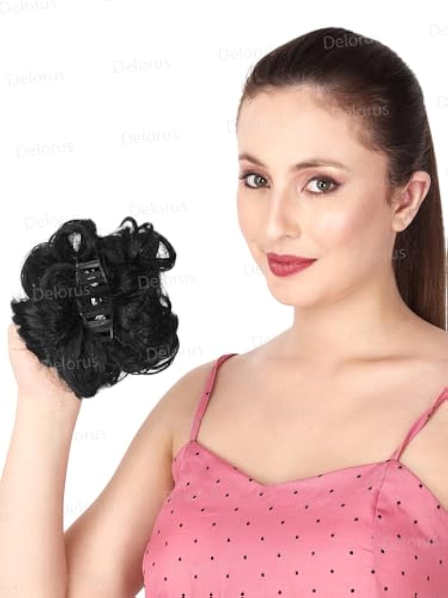 Women's Messy Curly Bun Synthetic Hair Extension with Claw Clip